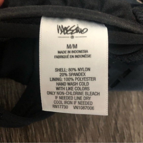 Mossimo Black Laser Cut Bandeau Bikini Top - Removable Halter Strap - Size M - Picture 5 of 6